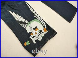 Don Ed Hardy Mermaid Skull Spellout Jeans Vintage Deadstock Rare 40W 32L