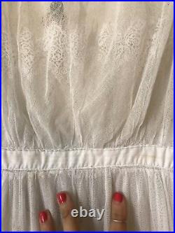Edwardian Victorian Lace White Wedding Dress Gorgeous Rare Beautiful Xs/s