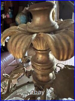 Epic Huge Rare Antique 4 Light Sevres Chandelier Lantern (As Is) Working