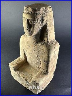 Extremely Rare Ancient Near Eastern Stone Carved Seated Worshipper Diety 15cm