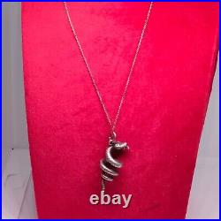 Extremely Rare Vintage snake necklace in 835 silver unisex Antique jewelry 10.6