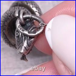 Extremely Rare Vintage snake necklace in 835 silver unisex Antique jewelry 10.6