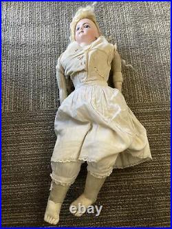 FABULOUS & RARE ANTIQUE 20 BISQUE And Leather FASHION DOLL Jumeau