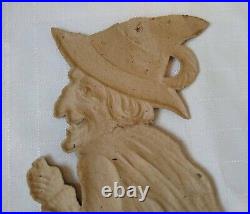 Germany Die Cut WITCH Decoration Embossed Diecut RARE Vintage Antique 1920's