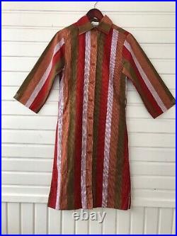 Gorgeous Rare Vintage Marimekko Dress Cotton Great Print Size 34 Year 1977 As Is