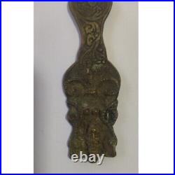 HANDMADE RARE ANTIQUE Solid Brass Bottle Opener 4 1/2 Vintage Hindu God Carved