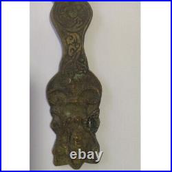 HANDMADE RARE ANTIQUE Solid Brass Bottle Opener 4 1/2 Vintage Hindu God Carved