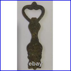 HANDMADE RARE ANTIQUE Solid Brass Bottle Opener 4 1/2 Vintage Hindu God Carved