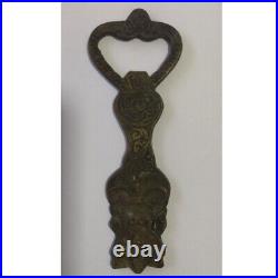 HANDMADE RARE ANTIQUE Solid Brass Bottle Opener 4 1/2 Vintage Hindu God Carved