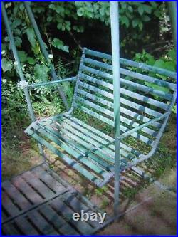 HTF RARE Vintage Antique Double All Metal Glider Swing 78 x 56