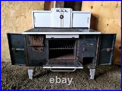 Home Comfort 1864 Enamel Cast Iron Wood Burning Oven Range Stovetop RARE