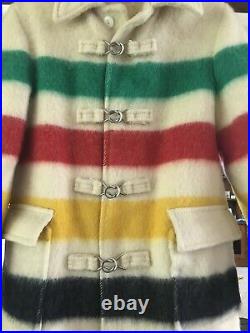 Hudson Bay Blanket Coat With Hood Womens 12 Rare Hard To Find Vintage 1970s