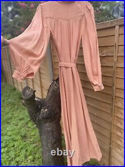 Iconic Ossie Clark Vintage Blush Pink Fine & Rare Maxi Gown / Wedding Size 6-12