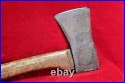 Iron Axe with Wooden Handle Old Vintage Rare Antique Steel Hand Forged BB-12