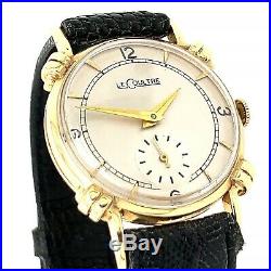 Jaeger LeCoultre 14K Solid Vintage 1940s Watch Knotted Lugs Rare