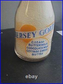 Jersey Gold Milk Bottle 1QT Michigan Very Rare Bottle Vintage History Antique