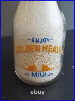 Jersey Gold Milk Bottle 1QT Michigan Very Rare Bottle Vintage History Antique