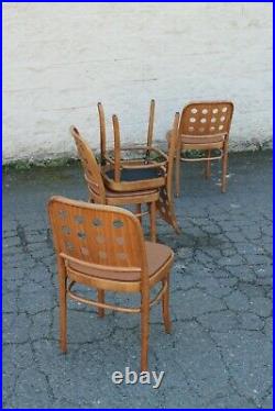 Josef Hoffmann 6010 Chairs Set 4 Bauhaus Mid Century Modern Rare Prague Vintage