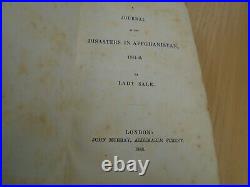 Journal of The Disasters In Afghanistan Lady Sale 1843 Antique Rare Travel