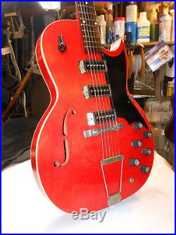 Kay Speed Demon Airline Vintage 1960's Truetone archtop electric Guitar Rare Red