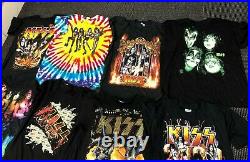 LOT OF 19 VINTAGE KISS Shirts NOS Rare Concert Gene Simmons Tour Rock 80's 90's
