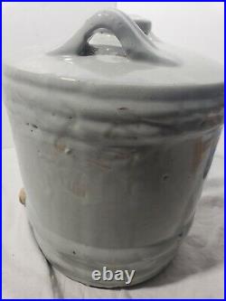 Large Vintage Rare Sake Wine Barrel Jug Japanese Glazed Antique Ceramic