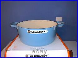 Le Creuset SIGNATURE Matte Sugar Blue Dutch Oven 7.25 Qt VERY RARE Cast Iron