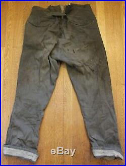 Levi Strauss 1890s RARE Spring Bottom Pants Blue Jeans Levi's Denim Mining