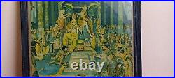 Lord Sri Rama Pattabhishekam Rare Antique Vintage Old Print Hindu Temple F51