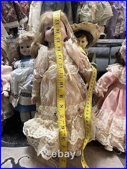 Lot of 30 porcelain doll collection, Collectible Dolls Rare Find Antique Vintage