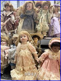 Lot of 30 porcelain doll collection, Collectible Dolls Rare Find Antique Vintage