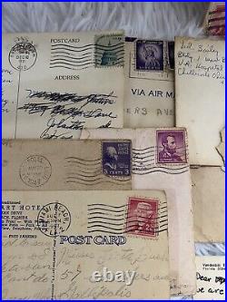 Lot of rare antique & vintage stamps on letters & postcards