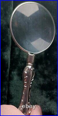 Magnifying Glass Vintage/Antique Silver Ornate Magnifying Glass Rare