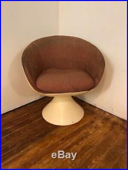 Mid century modern space age atomic vintage fiberglass RARE chair swivel retro