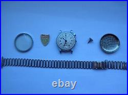 Mono Pusher Single Button Chronograph Montrose Blued Hands Swiss Made Rare Vgc
