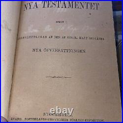 NYA Testamentet New Testament Antique Vintage Bible 1884 Great Condition RARE