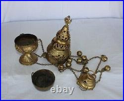 Nice Antique Vintage Gothic Censer/Thurible, Rare Tall 12 ht