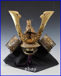 Nice Vintage Japanese Samurai Helmet -Great Dragon- with a mask Rare