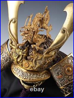 Nice Vintage Japanese Samurai Helmet -Great Dragon- with a mask Rare