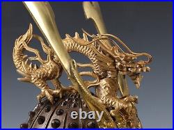 Nice Vintage Japanese Samurai Helmet -Great Dragon- with a mask Rare