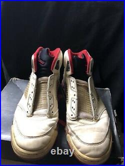 Nike Air Jordan 5 Size 11 1990 White Fire Red Black VTG OG Rare Original