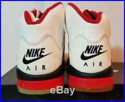 Nike Air Jordan 5 Size 12.5 1990 White Fire Red Black VTG Rare Original