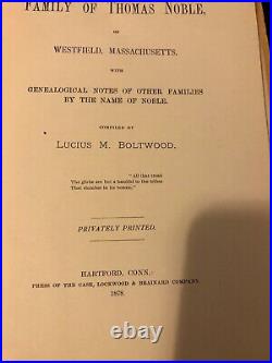 Nobel Genealogy Boltwood 1878 Rare Vintage Book Americana Antique Untrimmed Pgs