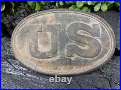 Old Rare Vintage Antique Civil War Style Relic Belt Buckle with Free Case