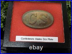 Old Rare Vintage Antique Civil War Style Relic Box Plate Free Case