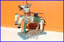 Old Vintage Indian Wooden Horse Vahanam Rare Antique Collectible