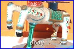 Old Vintage Indian Wooden Horse Vahanam Rare Antique Collectible