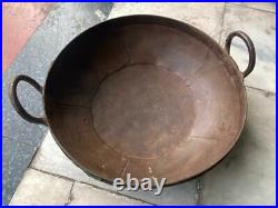 Old Vintage Rare Antique Rustic Iron Kadhai / Wok Frying Cookware