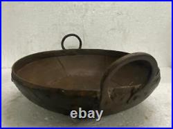 Old Vintage Rare Antique Rustic Iron Kadhai / Wok Frying Cookware
