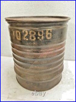Old Vintage Rare Antique Storage Round Iron Tin Box, Collectible
